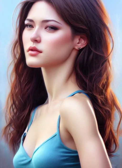 Image similar to photo of a gorgeous young woman in the style of stefan kostic, realistic, sharp focus, 8 k high definition, insanely detailed, intricate, elegant, art by stanley lau and artgerm