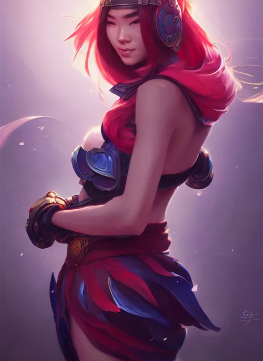 Image similar to shen fortune from league of legends, half body shot, path traced, realistic, highly detailed, high quality, digital painting, hd, alena aenami, lilia alvarado, shinji aramaki, karol bak, alphonse mucha, tom bagshaw