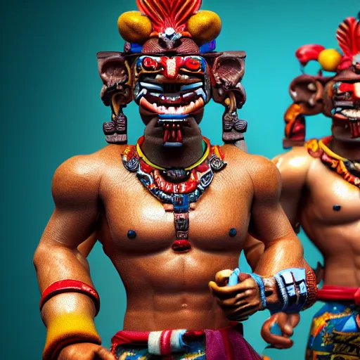 Prompt: close up, 3 d toy aztec gods as funco toy, octane 8 k render, studio lighting, artstation