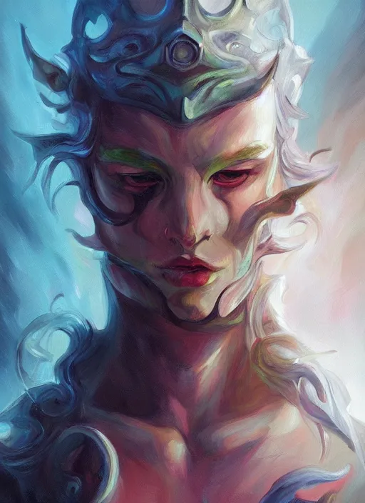 Image similar to fantasy painting of a beholder, portrait, oil painting, artgerm, dnd, rpg