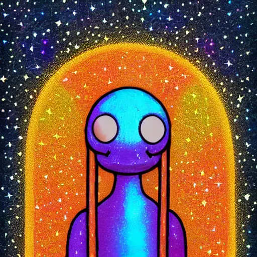 Prompt: rainbow cosmic alien