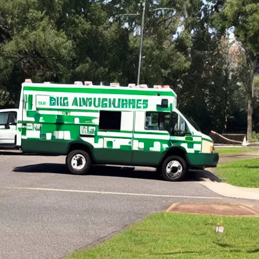 Image similar to big chungus meme, anthropomorphic ambulance shaped like big chungus, humanized ambulance, high resolution photo