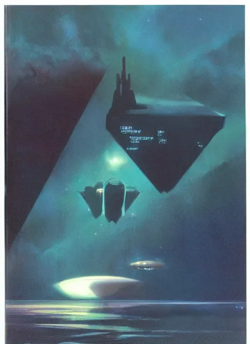 Image similar to masterpiece book cover illustration by the great famous sci - fi artist john harris.