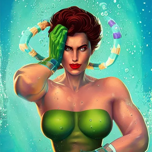 Prompt: underwater lofi shehulk portrait, Pixar style, by Tristan Eaton Stanley Artgerm and Tom Bagshaw.