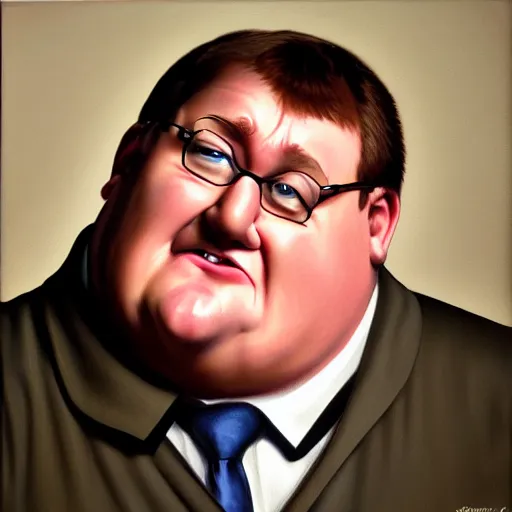 Prompt: Peter Griffin, hyperrealistic photo, realism, portrait, studio lighting