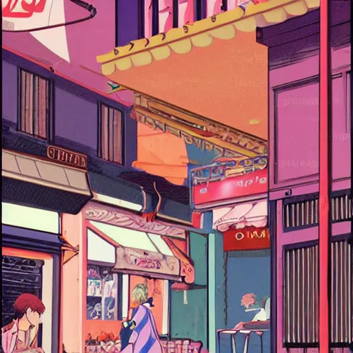 Image similar to young woman at a cafe in paris, graphic novel, visual novel cg, 8 0 s anime vibe, vaporwave nostalgia, vogue magazine, kimagure orange road, maison ikkoku, city hunter, great teacher onizuka