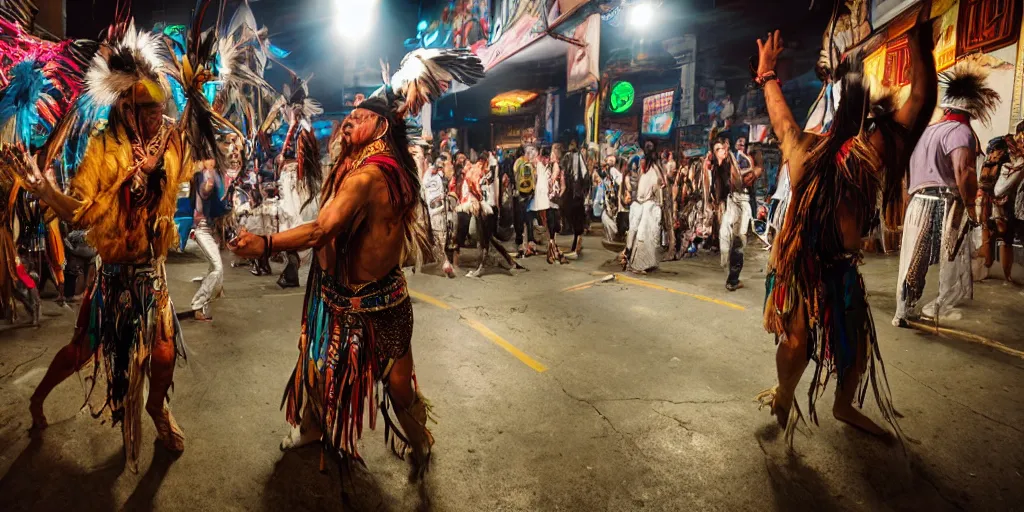 Image similar to of Native American Shaman dancing by Liam Wong and Boris Vallejo