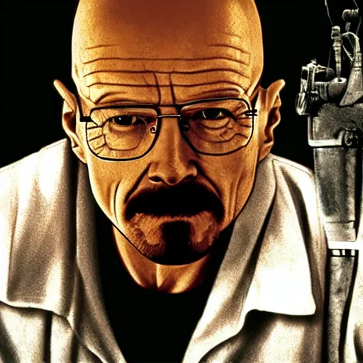 Prompt: walter white starring as a ghost in the movie ghost busters