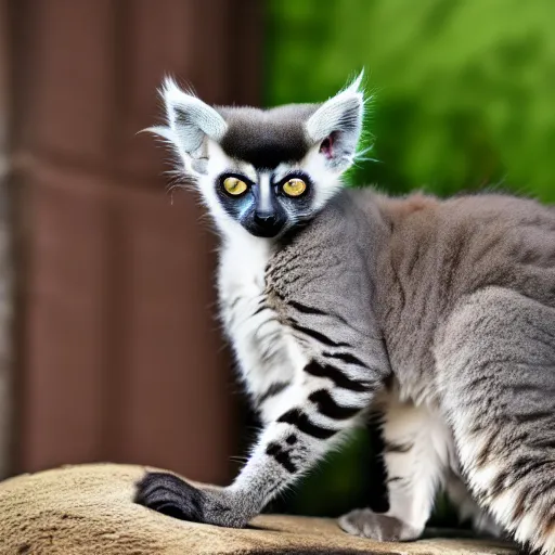 a feline lemur - cat - hybrid, animal photography | Stable Diffusion ...