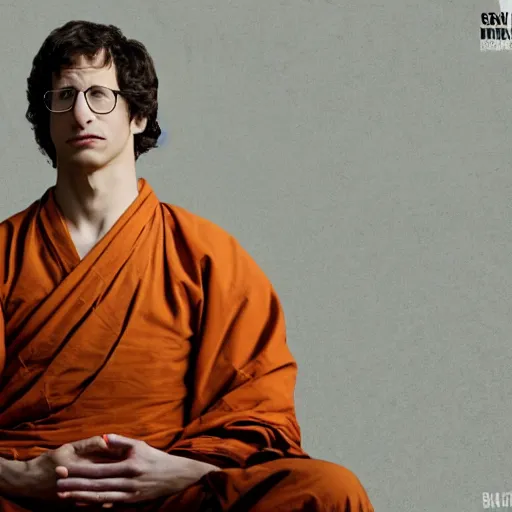 Image similar to andy samberg as an ascetic monk meditating