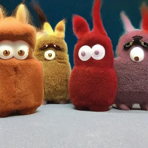 Image similar to photo of longfurbies made out of beef. The texture of their skin is like steak