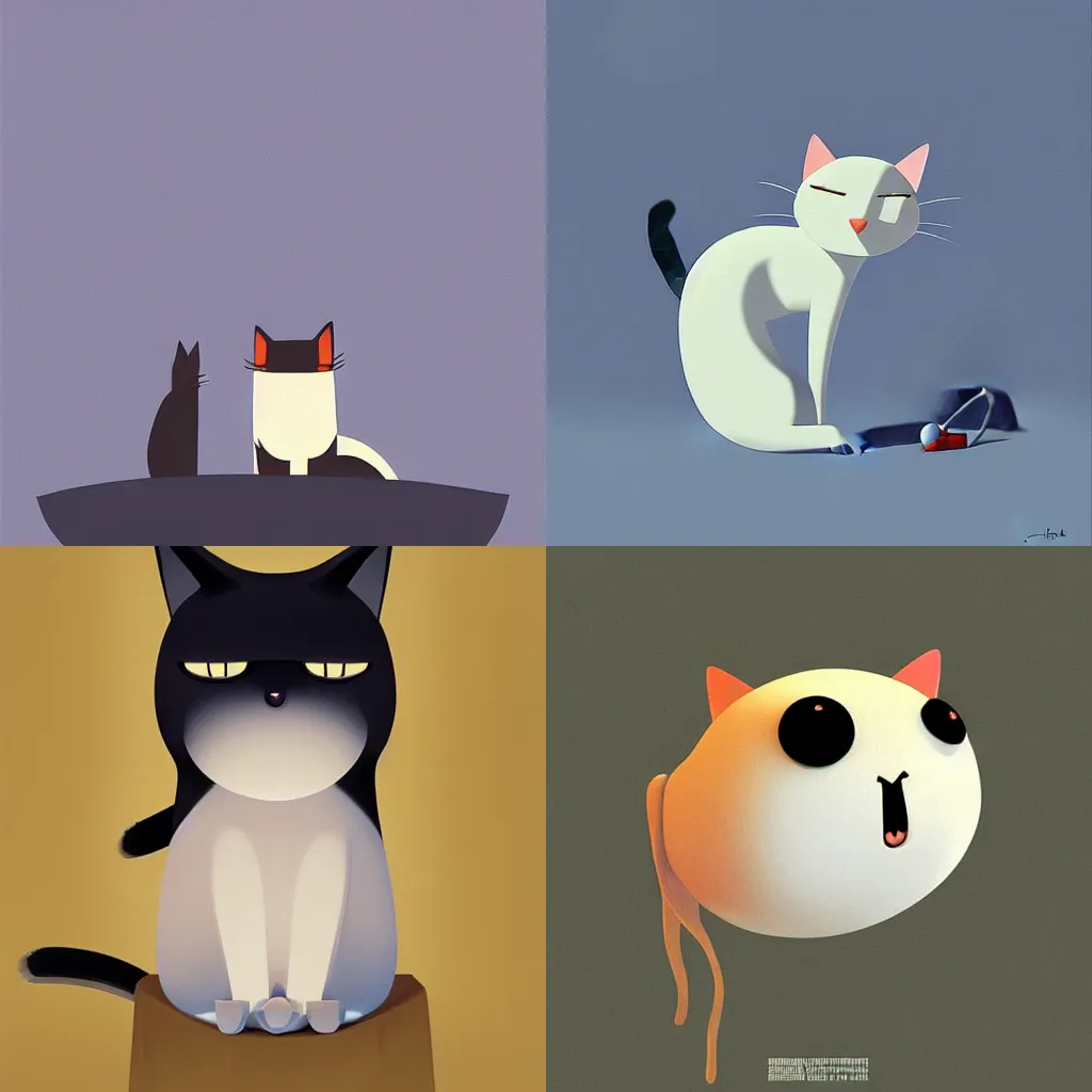 Prompt: cat by Goro Fujita