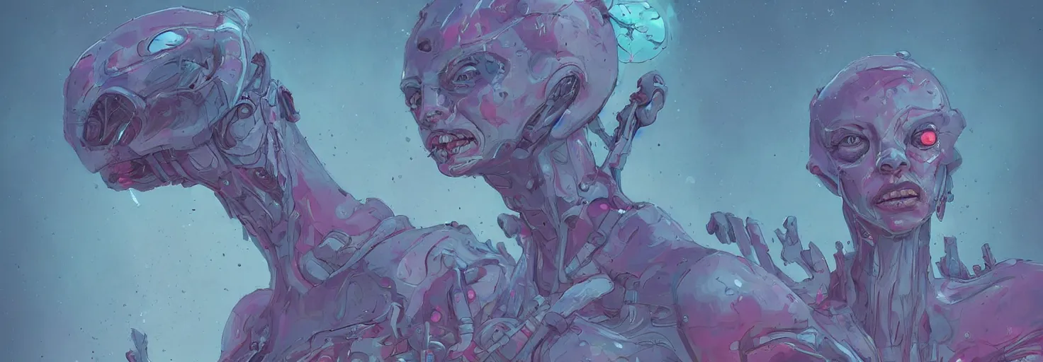 Image similar to post grunge concept art, a study of an alien female, surrealism art by josan gonzales and wlop, highly detailed, intricate, sci-fiish, sharp focus, Trending on Artstation HQ, deviantart