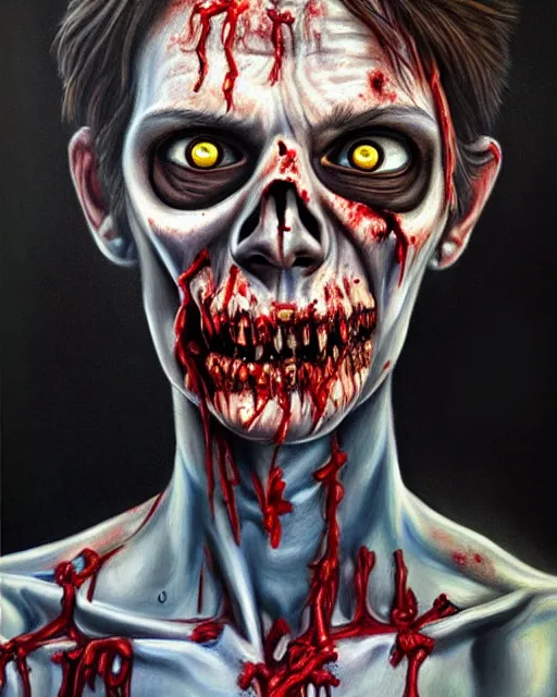 Image similar to a realistic detailed portrait painting of a zombie