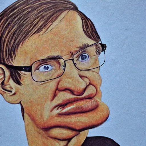 Image similar to Cave painting of Stephen Hawking