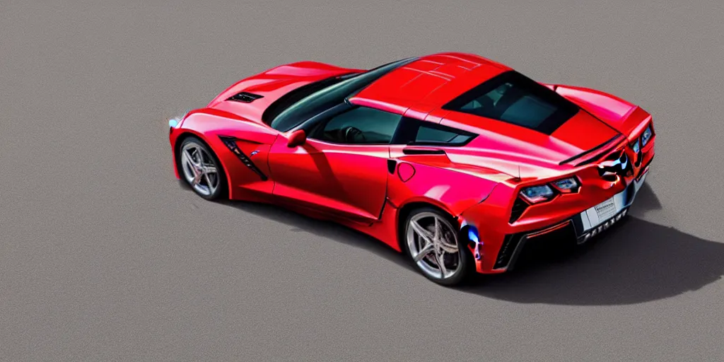 Image similar to chevrolet corvette stingray coupe z 5 1 2 lt, in red and white