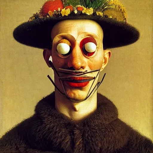 Image similar to portrait photo of a man made from everyday simple objects, Perfect face, extremely high details, realistic, by Giuseppe Arcimboldo, Edward Hopper, Rene Margitte