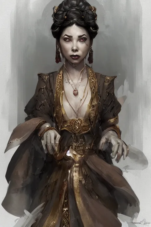 Image similar to Trying new style. I wanted to design fun character based on historical figure. Modun Shanyu by Bastien Lecouffe-Deharme, trending on artstation