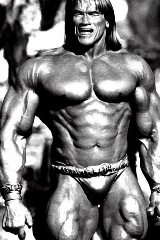 Image similar to arnold schwarzenegger as he - man, 1 9 8 5