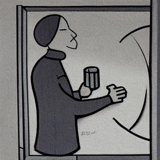 Image similar to A kinetic sculpture. A rip in spacetime. Did this device in his hand open a portal to another dimension or reality?! CCTV by Will Barnet spirited, ordered