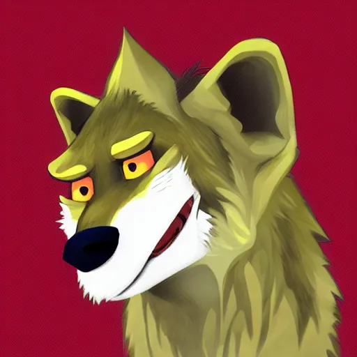 Image similar to Communist Hyena furry profile picture, FurAffinity, Furry art, Anthromorpic Profile Picture,