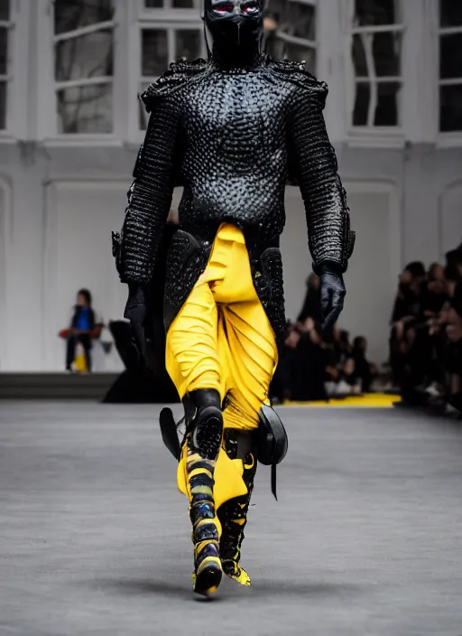 Image similar to hyperrealistic and heavy detailed balenciaga runway show of mortal kombat, leica sl 2 5 0 mm, vivid color, high quality, high textured, real life