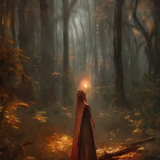 Image similar to a high elf standing in a fairy tale forest, soft lighting, greg rutkowski