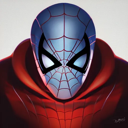 Image similar to face icon stylized minimalist spiderman, loftis, cory behance hd by jesper ejsing, by rhads, makoto shinkai and lois van baarle, ilya kuvshinov, rossdraws global illumination