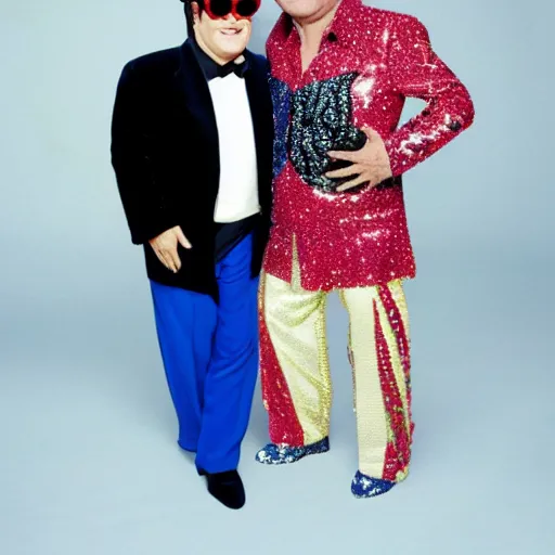 Prompt: juan gabriel meets elton john