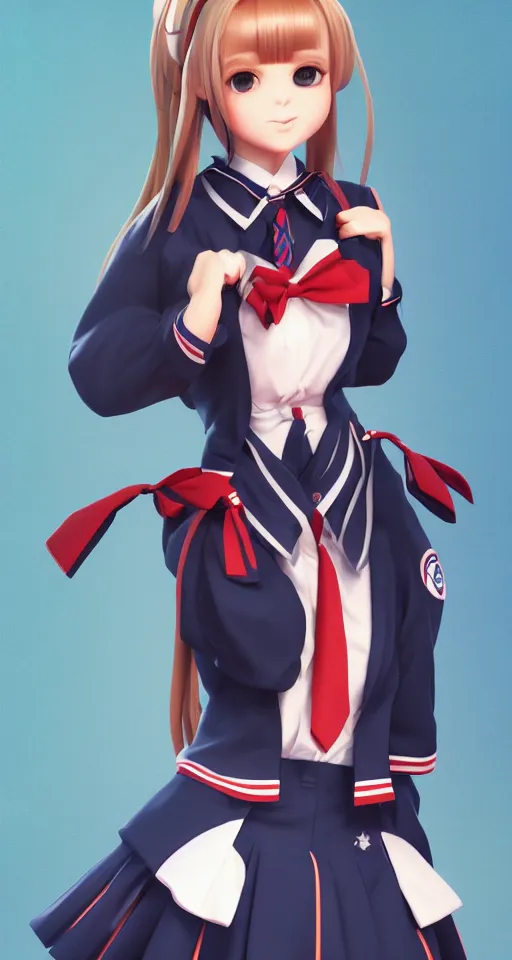 Prompt: School girl in seifuku uniform, hyperdetailed, artstation, cgsociety, golden hour 8k