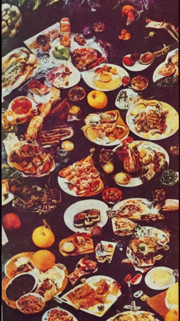 Image similar to occult food, 1 9 7 0 s food magazine photograph