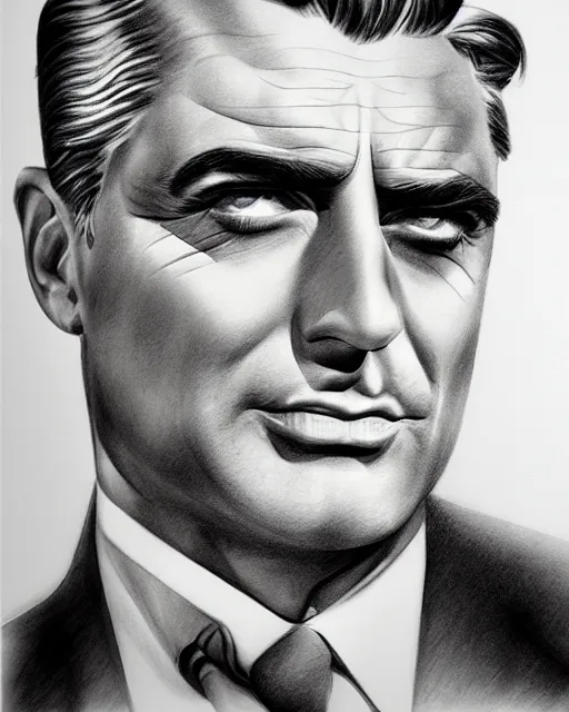 Prompt: hyper realistic full figure pencil drawing of cary grant from north by northwest, monochrome, water color, detailed, rim light, diffused, intricate, by anna dittmann