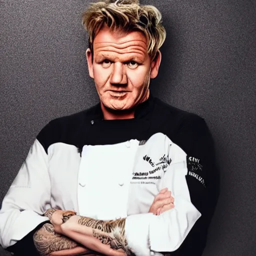 Prompt: Gordon Ramsay eating someone’s house