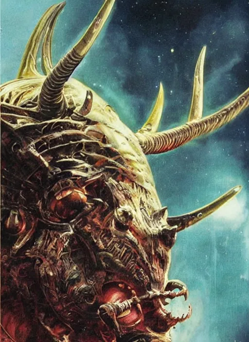 Image similar to sci - fi practical fx of an cyber minotaur being defeated. art by ridley scott and david cronenberg 1 9 7 0