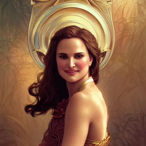 Prompt: natalie portman and kate mulgrew grinning, crab queen, intricate, elegant, highly detailed, digital painting, artstation, concept art, smooth, sharp focus, illustration, art by artgerm and greg rutkowski and alphonse mucha and william - adolphe bouguereau