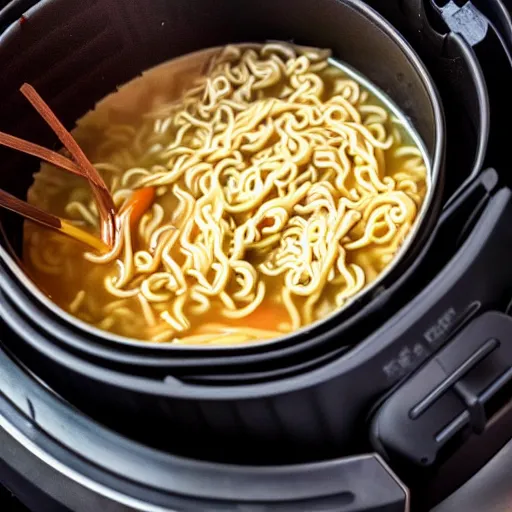 Image similar to Cooking ramen noodle soup in an airfryer, photo