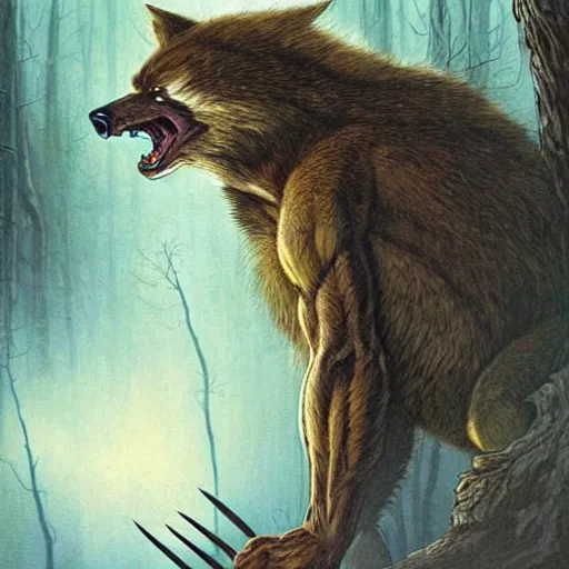 Prompt: cursed angry wolverine animal in woodland, orthodox, art by franklin booth, by lise deharme, very detailed, cinematic mood,