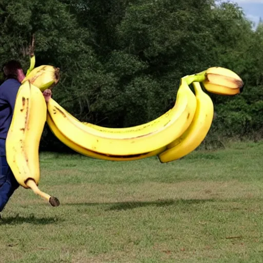 Prompt: banana horse jousting