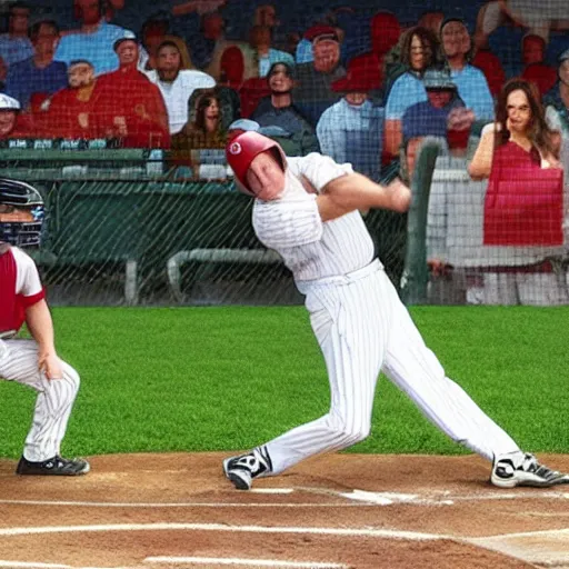 Image similar to saul goodman batting in a game of baseball