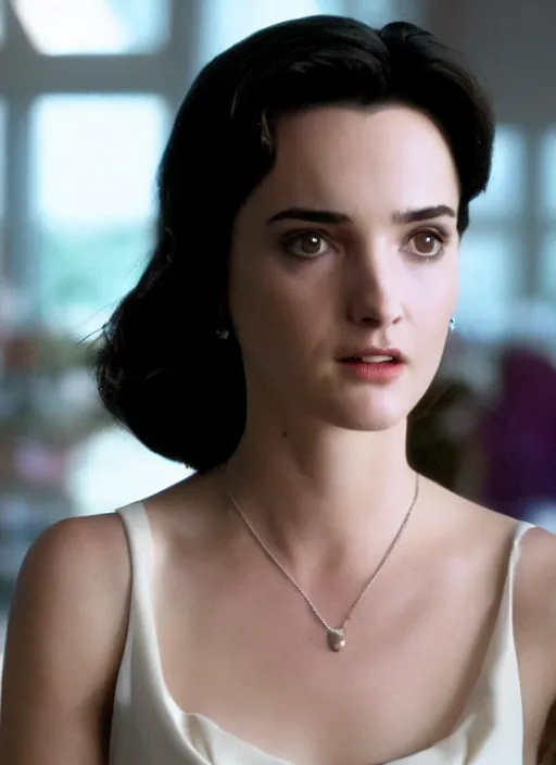 Image similar to stunning young Winona in the Wolf of Wallstreet, debut, HD screenshot