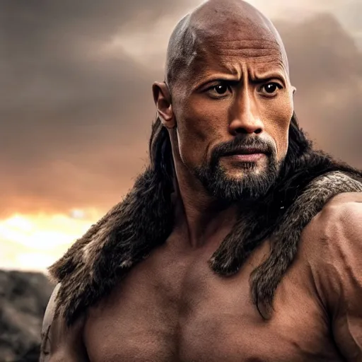 Image similar to dwayne johnson in vikings 4 k quality super realistic