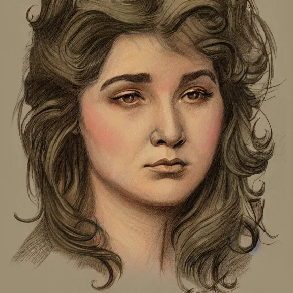 Image similar to a highly detailed portrait in the style of charles dana gibson and in the style of michael whelan.