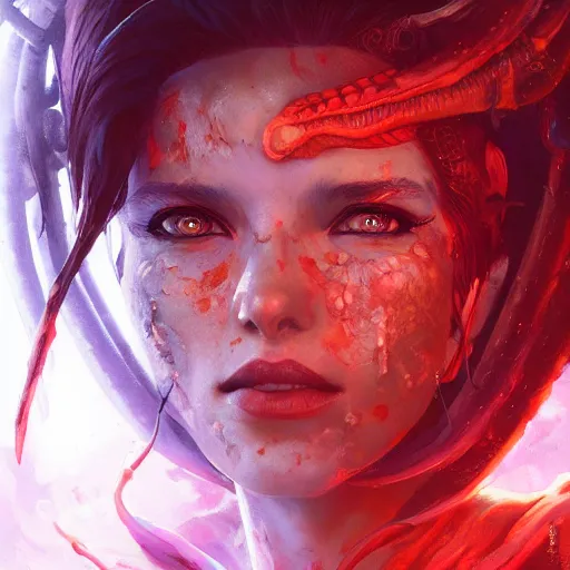 Image similar to alien fire princess, detailed portrait, intricate complexity, by greg rutkowski, artgerm, ross tran, conrad roset, takato yomamoto, ilya kuvshinov. 4 k, beautiful, cinematic dramatic atmosphere