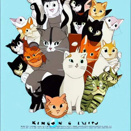 Prompt: King Among Kittens by Studio Ghibli