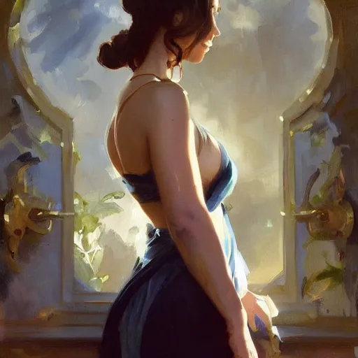 Image similar to portrait of jennifer love hewitt greg manchess painting by sargent and leyendecker, studio ghibli, fantasy, medium shot, asymmetrical, intricate, elegant, matte painting, illustration, hearthstone, by greg rutkowski, by greg tocchini, by james gilleard, by joe fenton