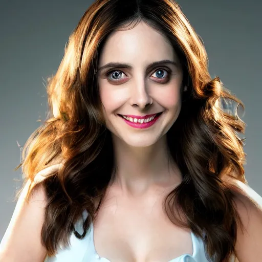 Prompt: alison brie portrait, 8k resolution, amazing detail, hyper realistic