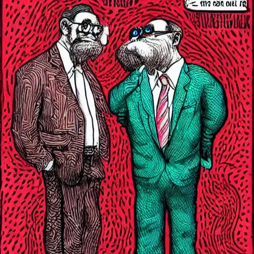 Image similar to The Artwork of R. Crumb and his Cheap Suit Dr. Frank tells you to have more relations, pencil and colored marker artwork, trailer-trash lifestyle