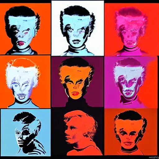 Image similar to cyborgs by andy warhol