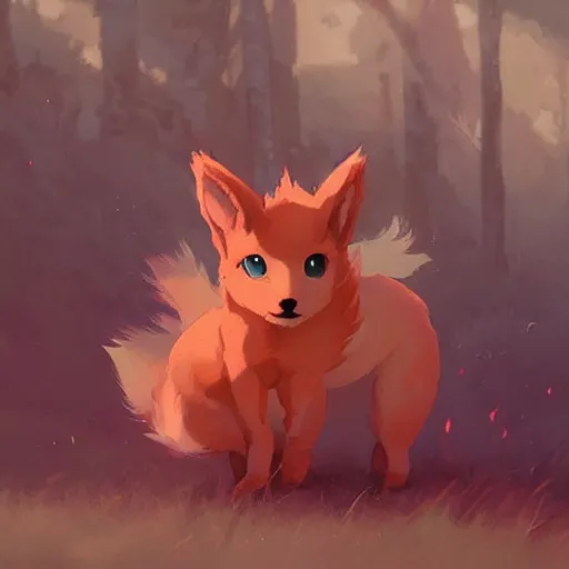 Image similar to vulpix, Greg rutkowski, Trending artstation, cinematográfica, digital Art