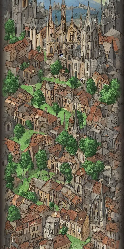 Prompt: beautiful medieval city in the style of arent arentsz